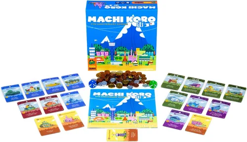 Miniatura 4 de Juego de mesa Machi Koro ¡El juego definitivo de construcción de ciudades! Juego de estrategia de lanzamiento de dados de ritmo rápido para niños