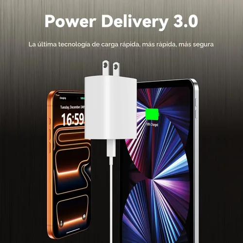 Miniatura 4 de Cargador para iPhone 17, 16, 15, carga rápida, cable de carga USB C de 10 pies de largo con bloque de carga rápida de teléfono tipo C de 20 W