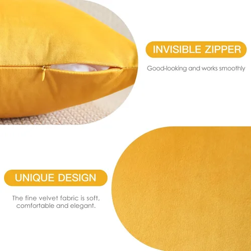Miniatura 8 de OTOSTAR Paquete de 2 fundas de almohada decorativas de tiro de terciopelo suave de 18 x 18 pulgadas, fundas de cojín cuadradas sólidas, funda