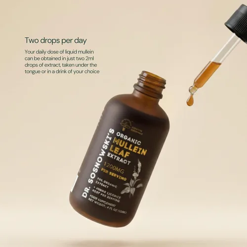 Miniatura 7 de Dr Sosnowski's Gotas de extracto orgánico de hoja de gordolobo 72,000 mg por botella Suplemento herbario líquido de 4 onzas líquidas