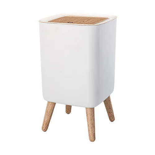WanWanKa Mini bote de basura de plástico blanco, capacidad de 2.6 galones, diseño delgado, antiolor, fácil de limpiar, adecuado para cualquier lugar