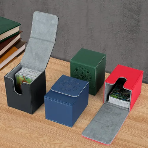 Miniatura 7 de Caja para mazos de cartas Arkeiliy, caja de almacenamiento de más de 110 cartas MTG con 50 fundas para cartas, estuches coleccionables para cartas