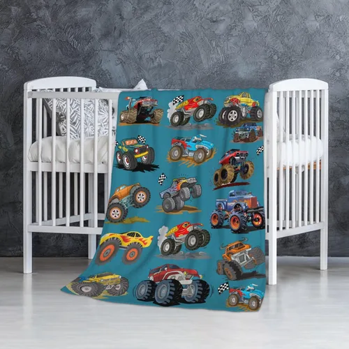 Miniatura 40 de Manta de bebé con texto en inglés «Just A Boy Who Loves Trucks» para niños y niñas, manta súper suave para envolver al recién nacido, acogedora