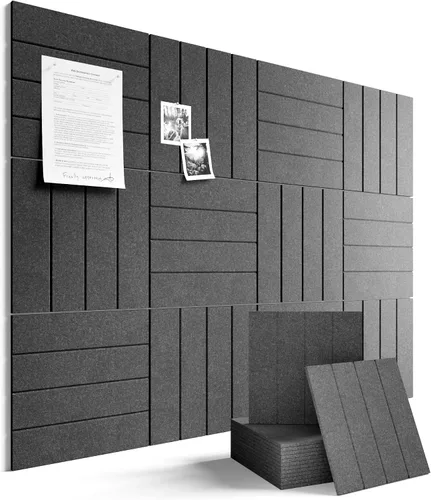 Miniatura 30 de Tablero de anuncios de fieltro grande de 36 x 24 pulgadas, alternativa al tablero de corcho – Paquete de 6 con 40 pestañas adhesivas extraíbles