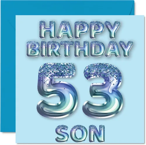 Miniatura 293 de Stuff4 Tarjeta de primer cumpleaños para niños, globo de fiesta con purpurina azul, tarjetas de feliz cumpleaños para niño de 1 año, nieto, hijo, 57