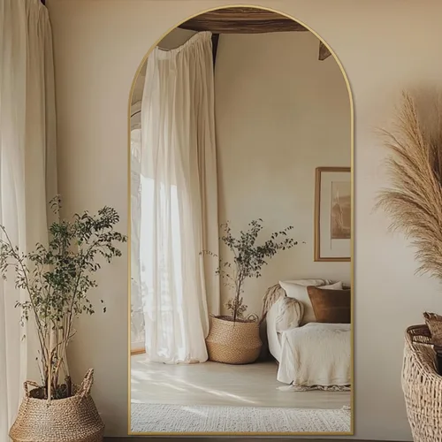 Miniatura 23 de Espejo de longitud completa, espejo arqueado grande de 76"x34", espejos de pie grandes, espejos altos para cuerpo, espejo de piso para dormitorio