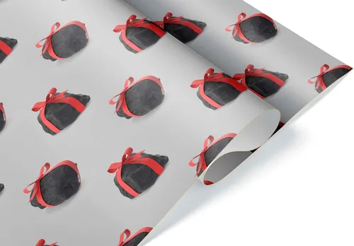 Miniatura 2 de Divertidos trozos de carbón, papel de regalo grueso, novedoso, decoración de fiesta de Navidad para niños traviesos (rollo de 12 pies x 30 pulgadas)