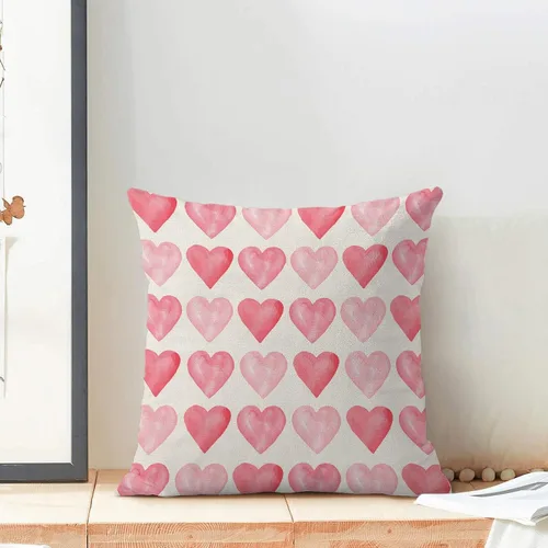 Miniatura 4 de Juego de 2 fundas de almohada para el día de San Valentín de 16 x 16 pulgadas, fundas de almohada rosas con corazón de amor, San Valentín, boda, día