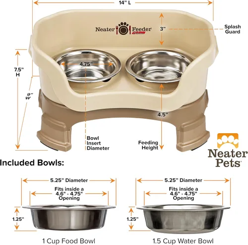 Miniatura 7 de Neater Feeder Deluxe - Tazones elevados de lujo para gatos a prueba de desorden para todas las razas, fabricados en Estados Unidos, tazones elevados