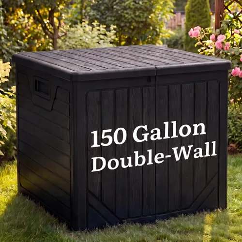 Miniatura 54 de YITAHOME Caja grande de resina de 100 galones, cajas de almacenamiento al aire libre para muebles de patio, cojines de exterior, herramientas