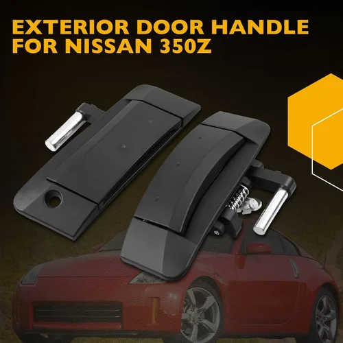 Miniatura 5 de Gledewen Manija exterior de puerta para lado del conductor y del pasajero, negro mate Reemplazo para Nissan 350Z 2003-2009 Reemplaza#