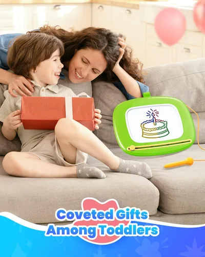 Miniatura 7 de Seimome Juguetes para niños pequeños de 1 a 3 años, tablero de dibujo magnético, tabla de garabatos para aprender y juguetes educativos para bebés