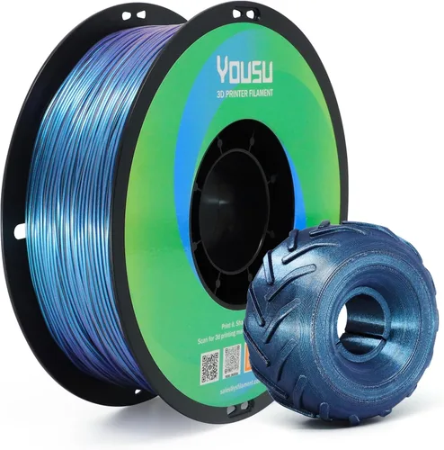 Miniatura 11 de Yousu Filamento de TPU 1.75mm, Filamento Flexible TPU95A, Filamento Suave para Impresora 3D, Filamento de Impresión 3D TPU Negro, Carrete de 1kg