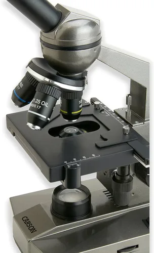 Miniatura 7 de Carson Microscopio compuesto para estudiantes 40x-400x para principiantes con adaptador universal para digiscopio para teléfonos inteligentes