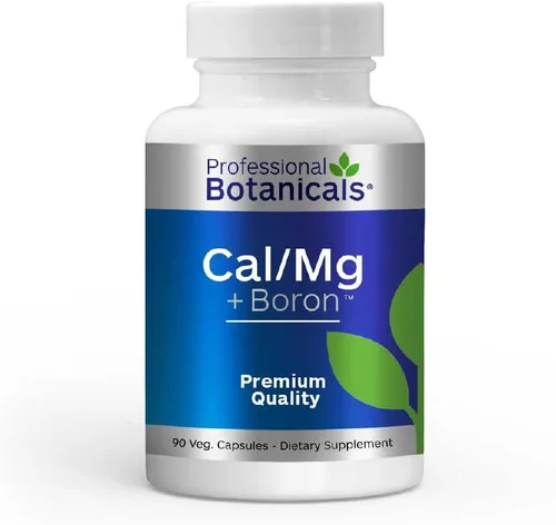 Professional Botanicals Cal/Mg + Boro - Formulado vegano para apoyar la salud ósea y una piel saludable, dientes y uñas Calcio, magnesio y boro, 90