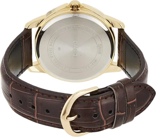 Miniatura 2 de Casio MTP-V004GL-9A Reloj de cuarzo con fecha para hombre con piel auténtica