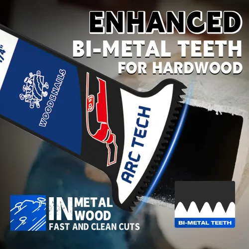 Miniatura 6 de 10 piezas de hojas de sierra oscilantes profesionales con dientes japoneses, hojas multiherramienta para madera, plásticos y metal, kits de hojas