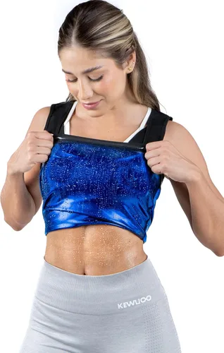 Kewlioo Camiseta sin mangas de sauna premium para mujer, camiseta de sauna adelgazante para mujer, chaleco de sudor para entrenamientos, yoga,