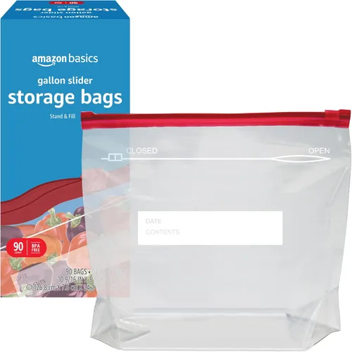 Miniatura 3 de Amazon Basics Slider - Bolsas de almacenamiento de alimentos, sin BPA, 90