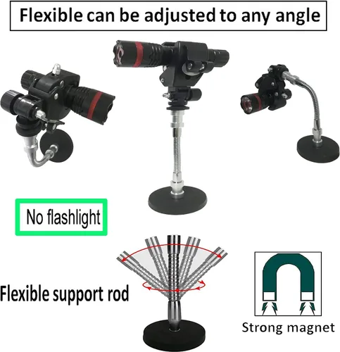 Miniatura 3 de Soporte de montaje de linterna de montaje de base magnética - Base magnética fuerte - Con clips ajustables flexibles - Adecuado para linterna