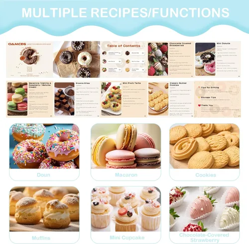 Miniatura 5 de OAMCEG Paquete de 30 cajas de galletas con ventana, 8 x 6 x 2.5 pulgadas, cajas de panadería para regalos de Navidad, postres, donas, pasteles