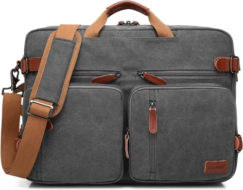 Miniatura 10 de CoolBELL Mochila convertible tipo mensajero, bolsa de hombro, funda para laptop, bolso de mano, maletín de negocios, mochila de viaje