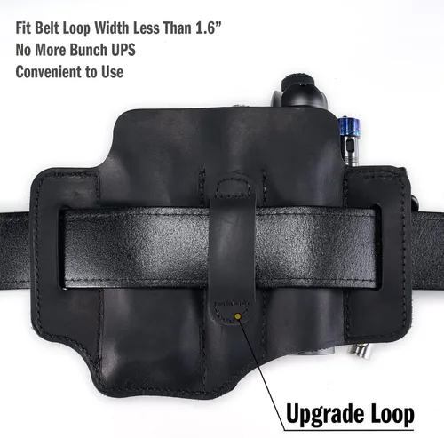 Miniatura 3 de Funda multiherramienta de cuero, organizador de cinturón EDC para herramientas Leatherman, linterna, bolígrafo y clip para llavero, duradero