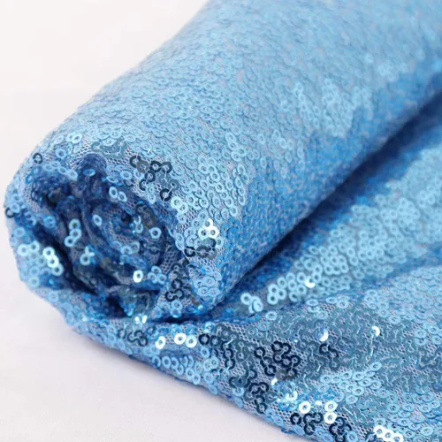 AMZLOKAE The Yard - Cortina de ducha de tela de lentejuelas azul bebé, tela con purpurina, forro de tela por yarda para ropa, material de costura de