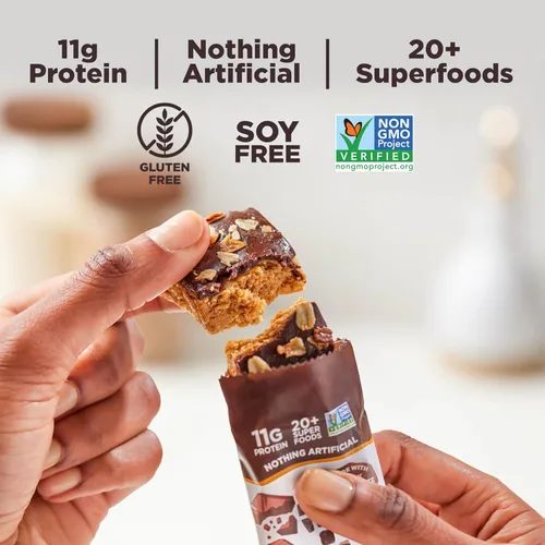 Miniatura 4 de Perfect Bar Choco Crisp, Barra de Proteína de Chocolate Oscuro con Mantequilla de Nueces, Snack de Proteína, Sin Gluten, Sin Soja, Sin OMG, Sin