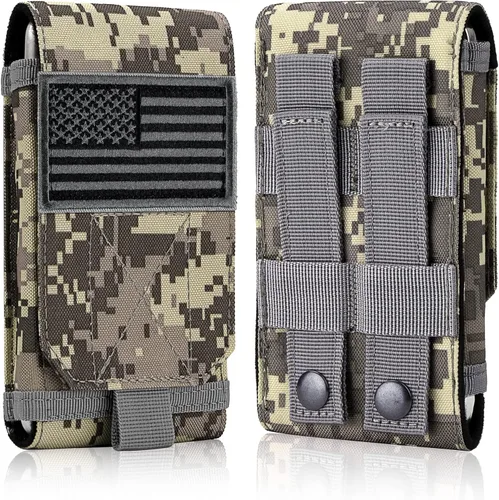 Miniatura 15 de Funda Táctica Molle para Teléfono, Funda de Cinturón con Asa de Bucle Resistente con Parche de Bandera para iPhone 17 Pro Max/Air/17 Pro/17/16 Pro