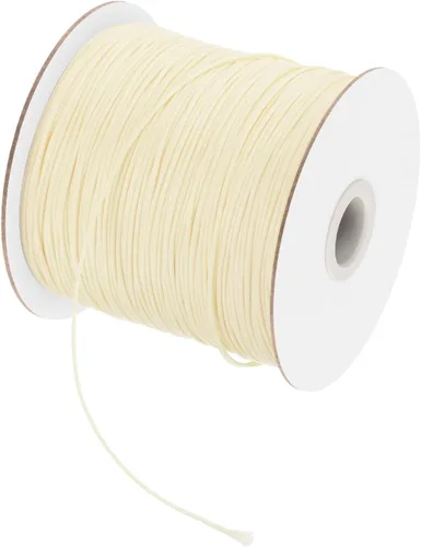 Miniatura 30 de MECCANIXITY Cordón encerado de poliéster encerado de 0.020 in, cuerda de cera de 175 yardas para hacer pulseras, collares, cuentas, joyería y Negro