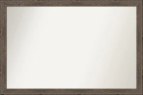 Miniatura 150 de Amanti Art Espejo de pared personalizado no biselado (24 x 27 pulgadas), marco estrecho de nogal chipre - varios tamaños personalizados - Espejo