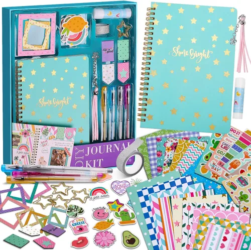 Kit de diario de bricolaje para niñas, juego de álbumes de recortes y suministros de diario, regalos de cumpleaños para niñas adolescentes, juegos