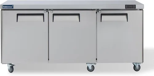 Miniatura 9 de ICECASA Refrigerador Comercial de Mostrador Bajo Encimera de 48" de Ancho, 2 Puertas de Acero Inoxidable con Enfriamiento por Ventilador, 13 Pies