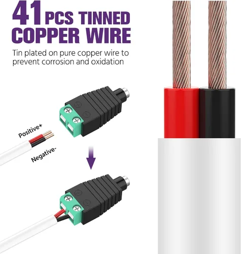 Miniatura 5 de Emitever Cable de pared LED de iluminación de alambre de cobre, calibre 18, multicolor, 26 pies
