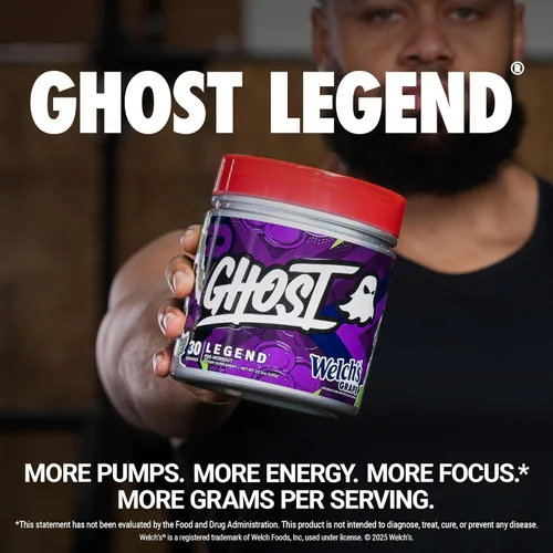 Miniatura 2 de GHOST Legend Polvo de Pre-Entrenamiento, Welch's Grape - 30 Porciones – Pre-Entrenamiento para Hombres y Mujeres con Colina, L-Citrulina, y Beta