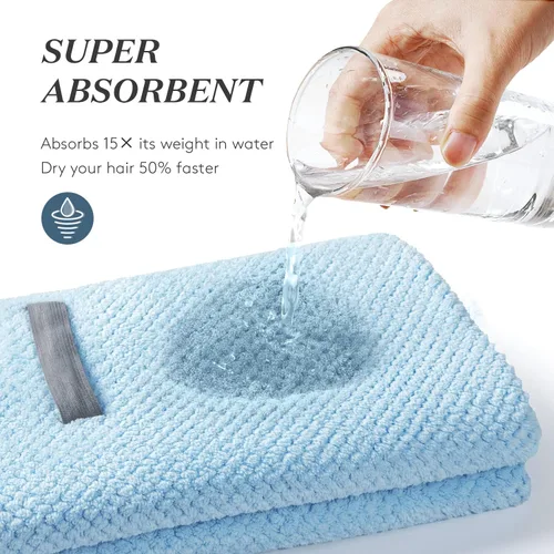 Miniatura 6 de YFONG Toalla Envolvente Grande para Cabello para Mujeres, Toalla de Cabello de Microfibra Súper Absorbente para Cabello Rizado, Turbantes de Cabello