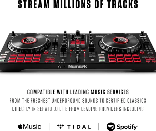 Miniatura 6 de Numark Mixtrack Platinum FX Controlador para DJ, para Serato DJ, con control de 4 cubiertas, mezclador, interfaz de audio incorporada, rueda