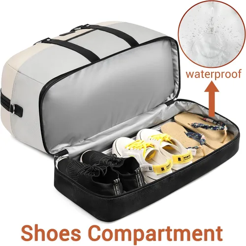 Miniatura 194 de IBFUN Bolsas de fin de semana para mujer, bolsa grande de lona para viaje, bolsa de viaje con compartimento para zapatos, 21 pulgadas, juego de 3