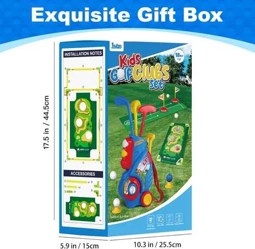Miniatura 9 de Juego de Golf para Niños Pequeños para Niños y Niñas de 2 3 4 5 Años, Carrito de Golf Mejorado para Niños con Alfombrilla de Putting y Tablero