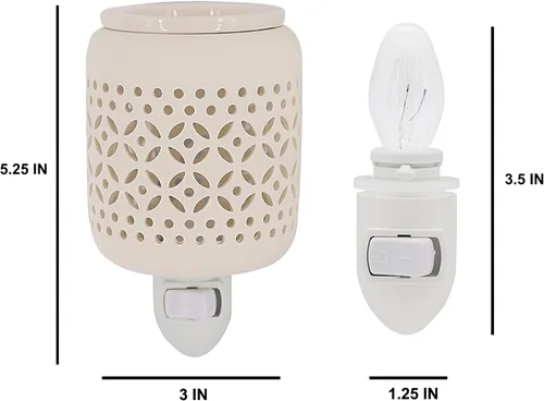 Miniatura 5 de CVHOMEDECO. Calentador eléctrico de cera derretida enchufable a la pared, calentador de fragancias de cerámica decorativo para velas perfumadas