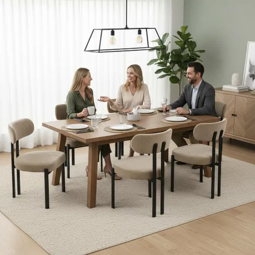 Miniatura 16 de LukeAlon Juego de 2 sillas de comedor de chenilla, modernas sillas de cocina sin brazos con respaldo curvado con patas de metal negro, sillas