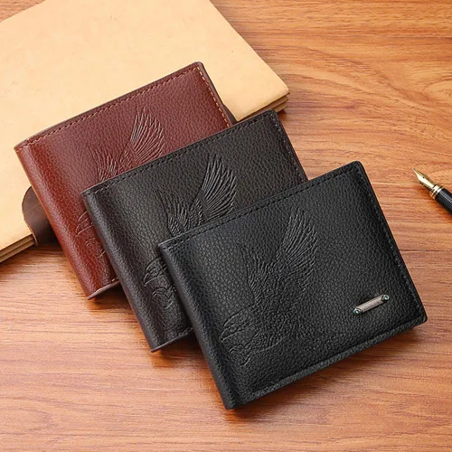 Miniatura 19 de Cartera delgada para hombre con monedero, cartera minimalista con cremallera, carteras plegables para hombre con tarjetero de crédito, cartera