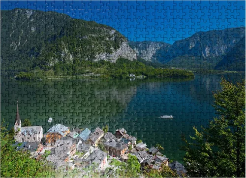 Miniatura 7 de MyPuzzle Hallstatt at Lake Hallstatt with Evangelical Christ Church, Salzkammergut - Rompecabezas prémium de 100 piezas para adultos