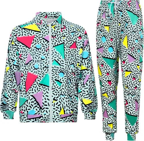 Traje retro de los años 80 y 90 para hombre, ropa deportiva con cinta lateral, ropa urbana, ropa urbana, casual, manga larga, chándal de los años 90