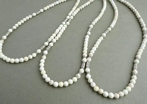 Miniatura 6 de Mami's Gem Studio Collar de cuentas para hombre, hecho a mano en Estados Unidos, piedras preciosas de 0.236 pulgadas y peltre estilo tribal