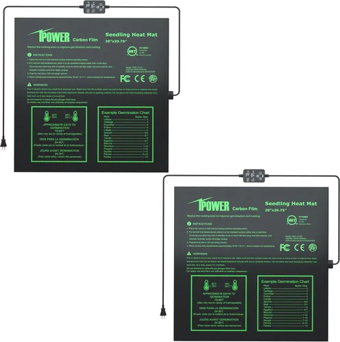 Miniatura 17 de iPower Alfombrilla térmica duradera e impermeable para plántulas, almohadilla hidropónica cálida para un inicio eficiente de semillas, uso