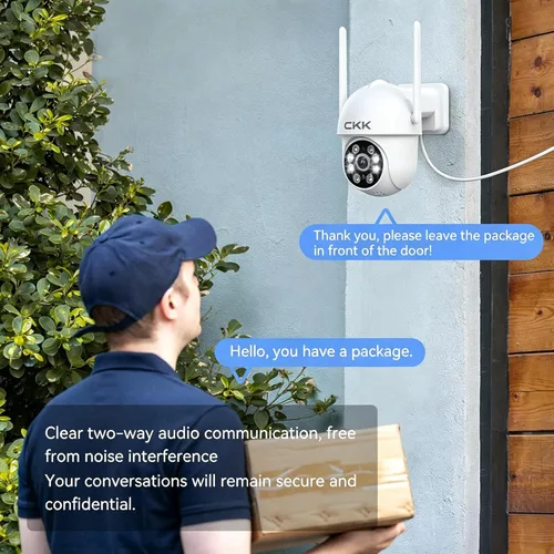 Miniatura 4 de CKK - Cámaras de seguridad 2K para exteriores, 2.4G/5G, cámaras de seguridad inalámbricas para el hogar, 360 PTZ, detección de movimiento PIR