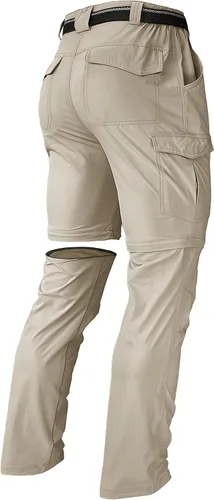 Miniatura 10 de Pantalones de senderismo para hombre, convertibles, con cremallera, ligeros, impermeables, de secado rápido, pesca al aire libre, viajes, safari