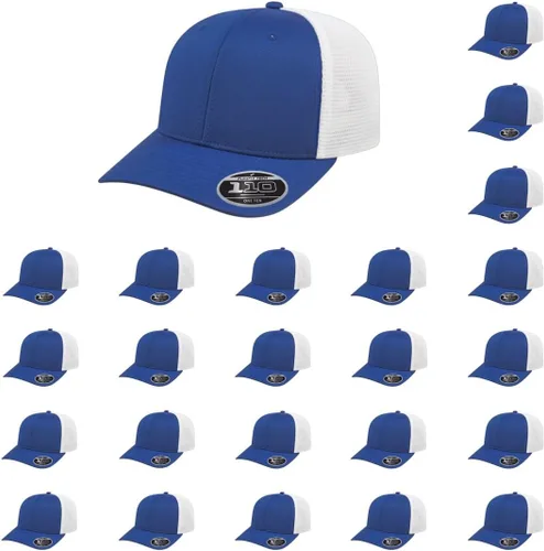 Miniatura 11 de Cap America i8502 Flexfit 110 Premium - Gorra de camionero de perfil medio con 6 paneles de malla trasera con protección UV y cierre ajustable Azul